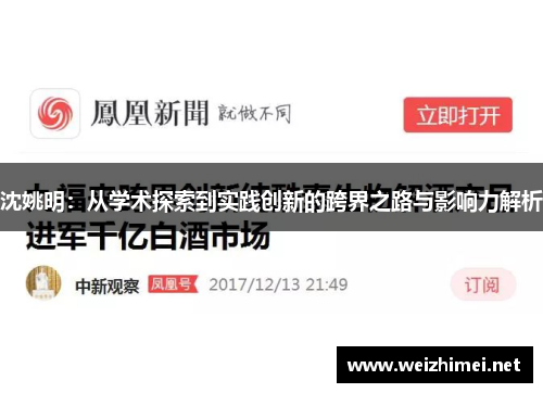 沈姚明：从学术探索到实践创新的跨界之路与影响力解析